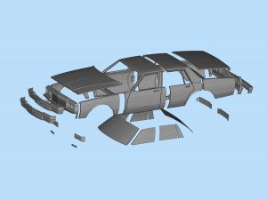 STL printable RC car Chevy Caprice Classic scale 3D print model 3D Print Model
