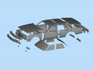 STL printable RC car Chevy Caprice Classic scale 3D print model 3D Print Model