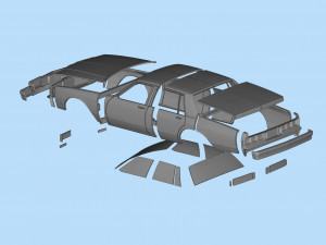 STL printable RC car Chevy Caprice Classic scale 3D print model 3D Print Model
