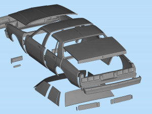 STL printable RC car Chevy Caprice Classic scale 3D print model 3D Print Model