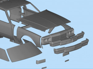 STL printable RC car Chevy Caprice Classic scale 3D print model 3D Print Model