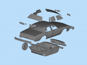 STL printable RC car Chevy Caprice Classic scale 3D print model 3D Print Model