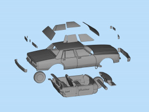STL printable RC car Chevy Caprice Classic scale 3D print model 3D Print Model