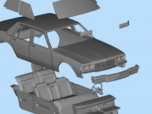 STL printable RC car Chevy Caprice Classic scale 3D print model 3D Print Model
