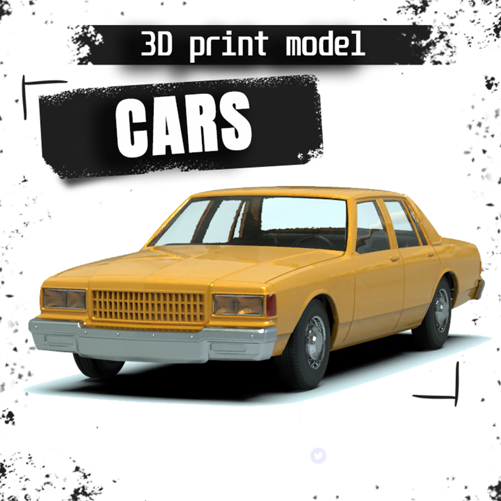 STL printable RC car Chevy Caprice Classic scale 3D print model 3D Print Model .c4d .max .obj .3ds .fbx .stl .blend 