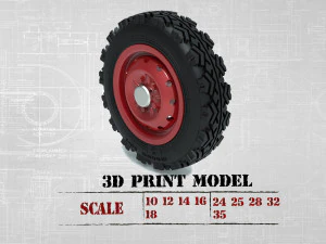 STL printable Tire and Rims for Lada Niva 3D Print Model