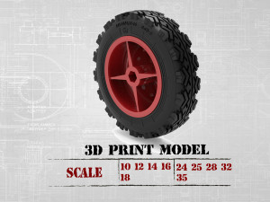 STL printable Tire and Rims for Lada Niva Modelo de impresión 3D