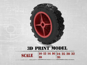 STL printable Tire and Rims for Lada Niva 3D Print Model