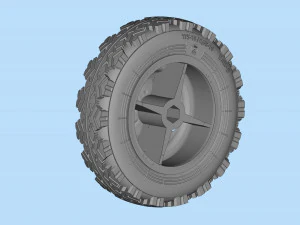 STL printable Tire and Rims for Lada Niva 3D Print Model