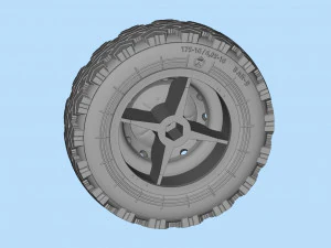 STL printable Tire and Rims for Lada Niva 3D Print Model