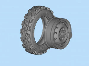 STL printable Tire and Rims for Lada Niva 3D Print Model