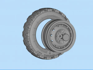 STL printable Tire and Rims for Lada Niva 3D Print Model
