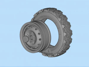 STL printable Tire and Rims for Lada Niva 3D Print Model
