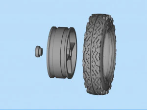 STL printable Tire and Rims for Lada Niva 3D Print Model