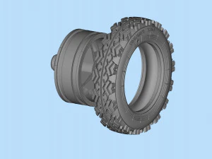 STL printable Tire and Rims for Lada Niva 3D Print Model