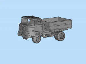STL-Dateien f&uuml;r den 3D-Druck Deutscher LKW W50 Kurzkabine 3D Druckmodell