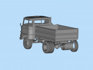 STL Files for 3D Printing German truck w50 short Cab Modelo de impresión 3D