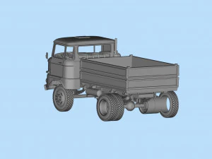STL-Dateien f&uuml;r den 3D-Druck Deutscher LKW W50 Kurzkabine 3D Druckmodell