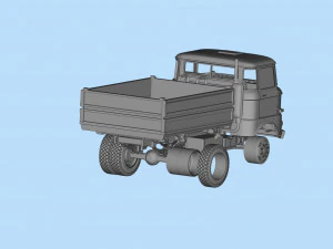 STL-Dateien f&uuml;r den 3D-Druck Deutscher LKW W50 Kurzkabine 3D Druckmodell