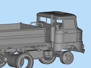 STL Files for 3D Printing German truck w50 short Cab Modelo de impresión 3D