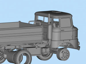 STL-Dateien f&uuml;r den 3D-Druck Deutscher LKW W50 Kurzkabine 3D Druckmodell