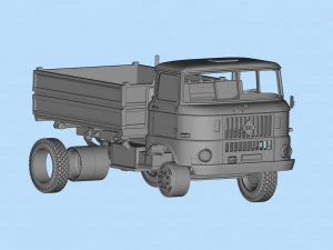 STL-Dateien f&uuml;r den 3D-Druck Deutscher LKW W50 Kurzkabine 3D Druckmodell