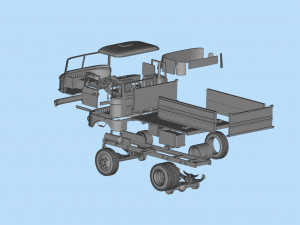 STL Files for 3D Printing German truck w50 short Cab Modelo de impresión 3D