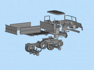 STL-Dateien f&uuml;r den 3D-Druck Deutscher LKW W50 Kurzkabine 3D Druckmodell