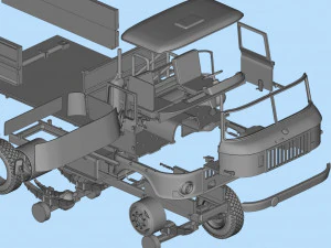 STL-Dateien f&uuml;r den 3D-Druck Deutscher LKW W50 Kurzkabine 3D Druckmodell
