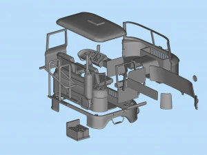 STL-Dateien f&uuml;r den 3D-Druck Deutscher LKW W50 Kurzkabine 3D Druckmodell