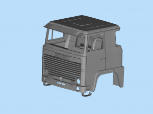 STL printable cabin old sweden truck for custom scale RC truck 3D Принт Модель