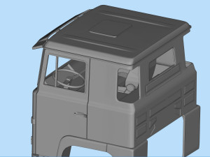 STL printable cabin old sweden truck for custom scale RC truck 3D Принт Модель