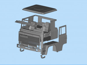 STL printable cabin old sweden truck for custom scale RC truck 3D Принт Модель