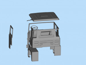 STL printable cabin old sweden truck for custom scale RC truck 3D Принт Модель