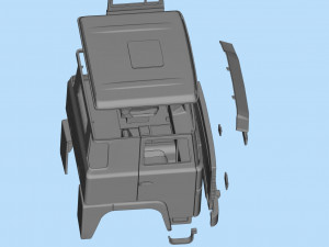 STL printable cabin old sweden truck for custom scale RC truck 3D Принт Модель