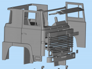 STL printable cabin old sweden truck for custom scale RC truck 3D Принт Модель