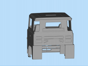 STL printable cabin old sweden truck for custom scale RC truck 3D Принт Модель