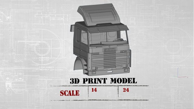 STL printable Cab Old Truck Sweden 3D 打印模型 .c4d .max .obj .3ds .fbx .stl .blend
