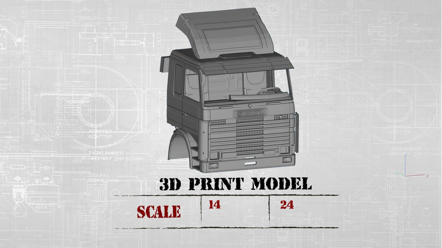STL printable Cab Old Truck Sweden 3D Print Model .c4d .max .obj .3ds .fbx .stl .blend 