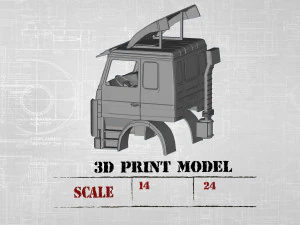 STL printable Cab Old Truck Sweden 3D Print Model