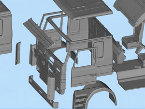 STL printable Cab Old Truck Sweden 3D Print Model