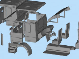 STL printable Cab Old Truck Sweden 3D Print Model
