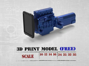 Free 3D printable model ENGINE for old Truck 3D Print Model