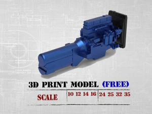 Free 3D printable model ENGINE for old Truck 3D Print Model