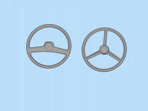 Free STL printable steering wheel for semi truck model kits 3D Print Model