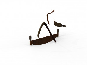 STL printable Sickle Scythe Old Farm Tool saw and machete 3D Print Model