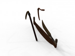 STL printable Sickle Scythe Old Farm Tool saw and machete 3D Print Model