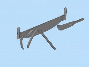 STL printable Sickle Scythe Old Farm Tool saw and machete 3D Print Model