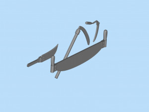 STL printable Sickle Scythe Old Farm Tool saw and machete 3D Print Model