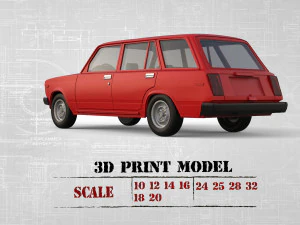 Printables STL Lada Riva Nova Signet Classic Cars 3D Print Model
